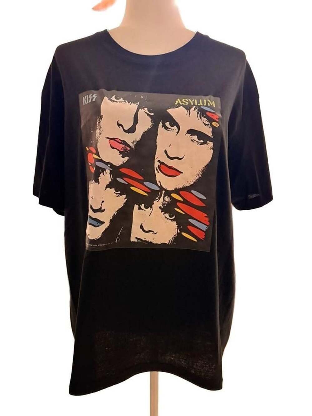 Kiss Asylum Album T-Shirt Size L Black Rock Band Tee